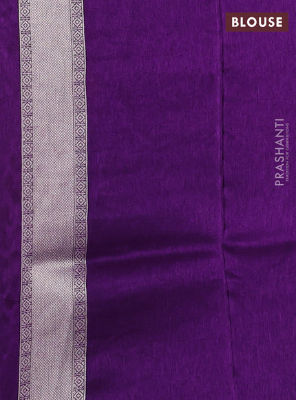 Banarasi art silk saree violet with allover floral zari woven brocade weaves and zari woven border
