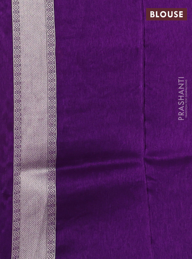 Banarasi art silk saree violet with allover floral zari woven brocade weaves and zari woven border