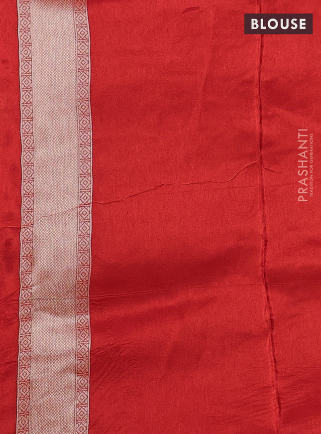 Banarasi art silk saree red with allover floral zari woven brocade weaves and zari woven border
