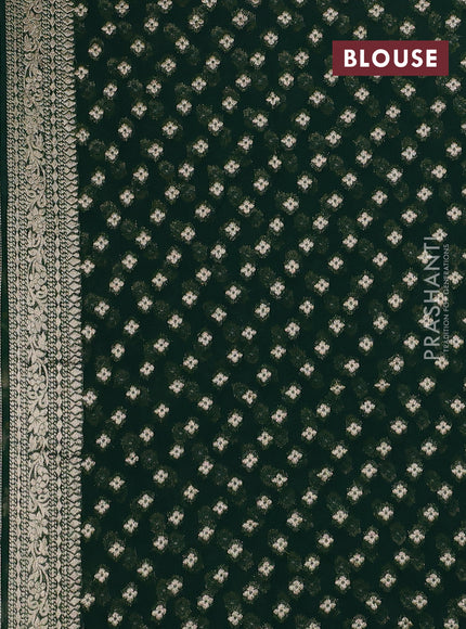 Banarasi semi georgette saree green with allover zari weaves & bandhani thread buttas and zari woven border