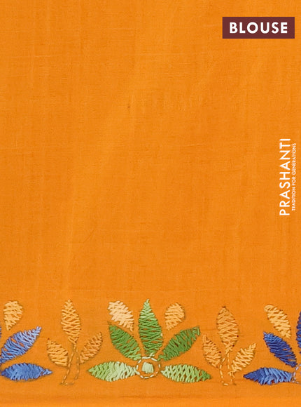 Ikat cotton saree black with allover ikat weaves and ganga jamuna border