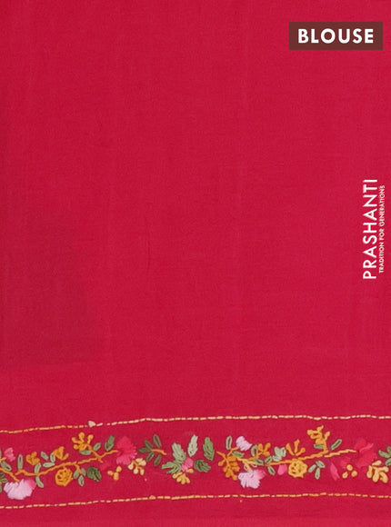 Ikat cotton saree mehendi green and pink with allover zigzag ikat weaves and ikat woven & kantha stitch work pallu