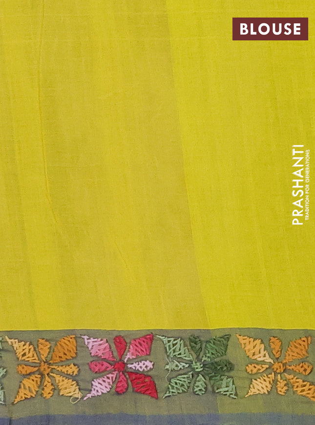 Ikat cotton saree cream with allover ikat weaves and ganga jamuna border