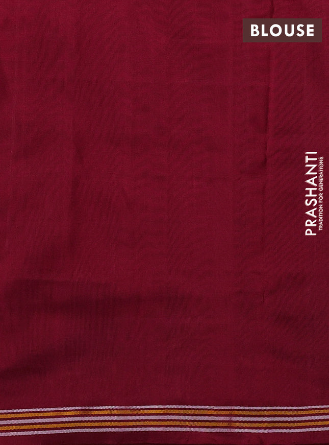 Rajkot patola silk saree maroon with plain body and ikat woven border