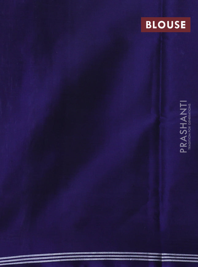 Rajkot patola silk saree navy blue with allover ikat weaves and ikat woven border