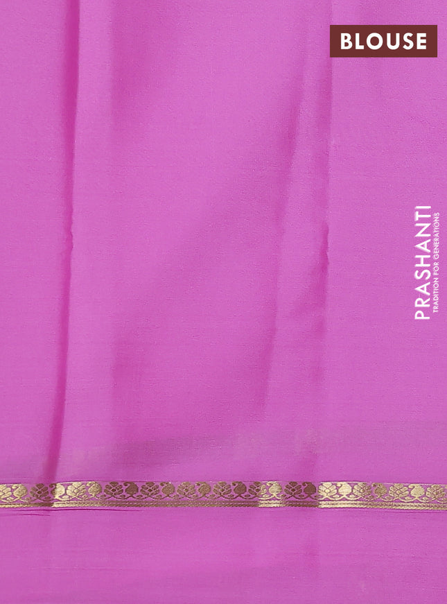 Pure mysore silk saree light pink with zari woven buttas and zari woven simple border
