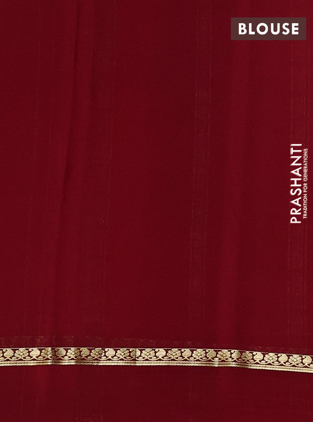 Pure mysore silk saree red with zari woven buttas and zari woven simple border