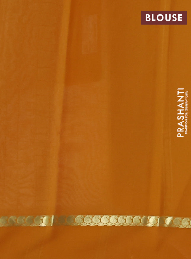 Pure mysore silk saree cream and mustard yellow with allover zari checked pattern and paisley zari woven simple border