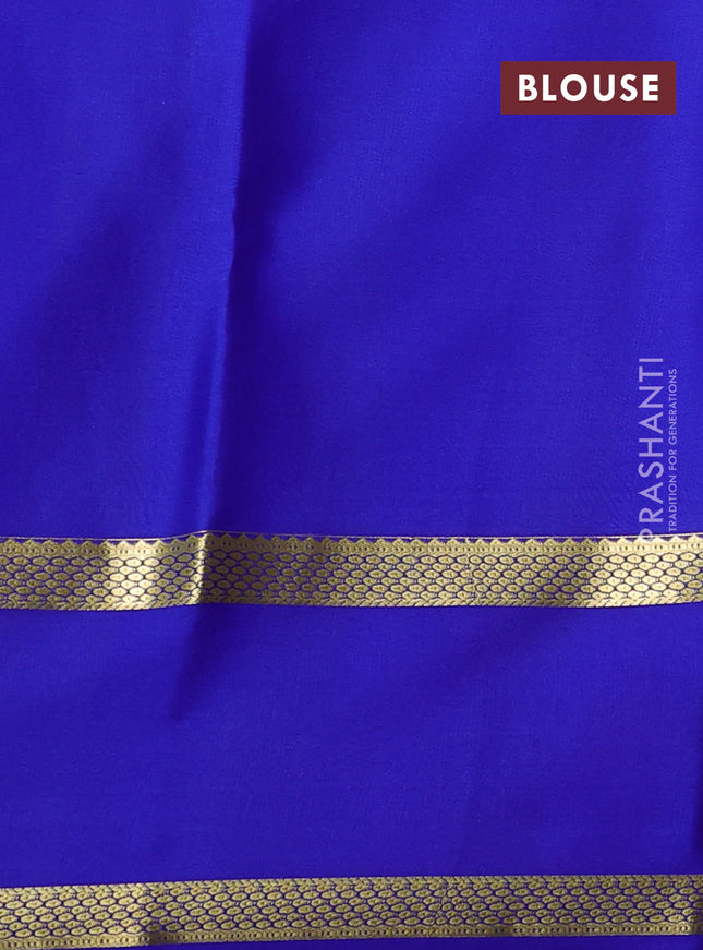 Pure mysore silk saree light pink and blue with allover zari checked pattern and rettapet zari woven border
