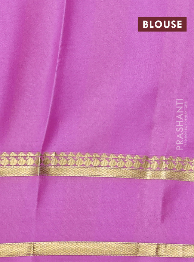 Pure mysore silk saree royal blue and light pink with allover zari checked pattern and rettapet zari woven border