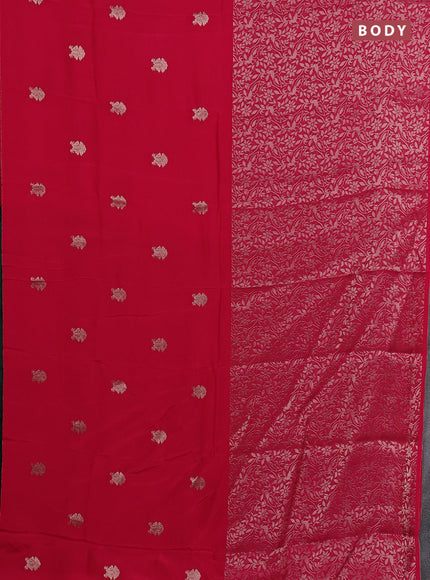 Semi mysore silk saree pink and green with half & half style and long zari woven border