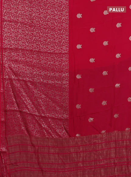 Semi mysore silk saree pink and green with half & half style and long zari woven border