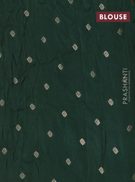 Semi mysore silk saree pink and green with half & half style and long zari woven border