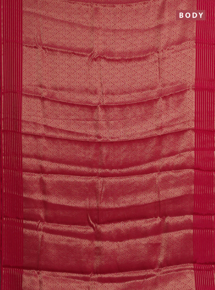 Semi mysore silk saree pink and bottle green with allover zari woven brocade weaves and zari woven border