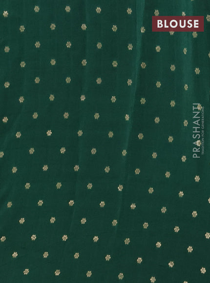 Semi mysore silk saree red and green with half & half style and long zari woven border