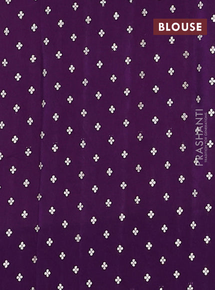 Semi mysore silk saree pink and violet with zari woven buttas and rettapet zari woven border