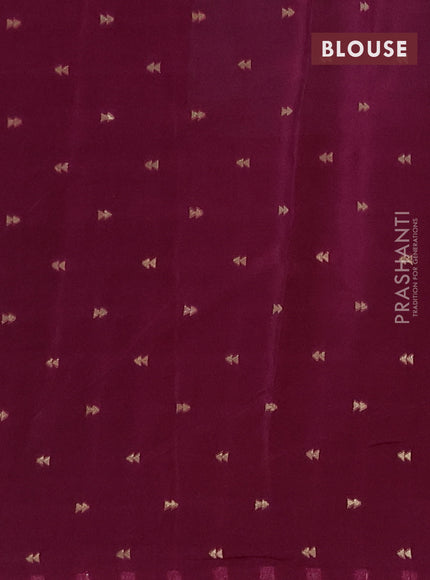 Semi mysore silk saree teal green magenta pink and purple with zari woven buttas and rettapet temple zari woven border