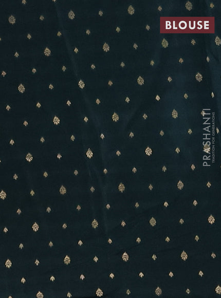 Semi mysore silk saree yellow and green with half & half style and long zari woven border