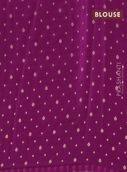 Semi mysore silk saree pastel green and purple with half & half style and long zari woven border