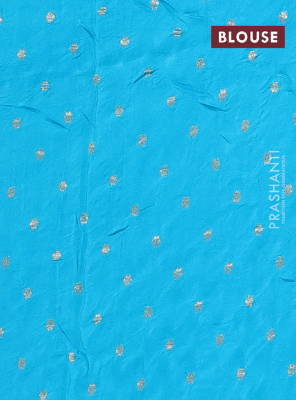 Semi mysore silk saree bluish grey purple and teal shade with zari woven buttas and long zari woven border