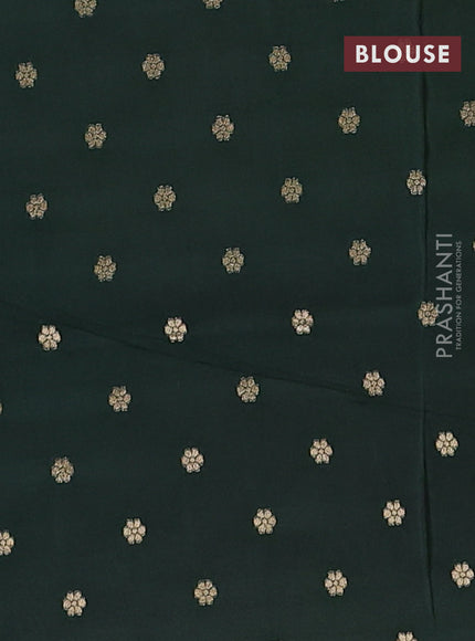 Semi mysore silk saree yellow maroon and green with zari woven buttas and zari woven border