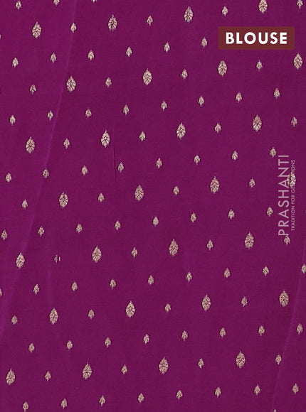 Semi mysore silk saree light pink and pink purple with zari woven buttas and rettapet zari woven border