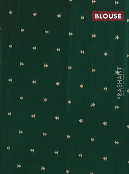 Semi mysore silk saree red and green with half & half style and long zari woven border