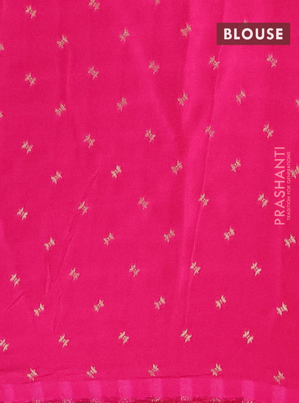 Semi mysore silk saree purple and pink with half & half style and long zari woven border