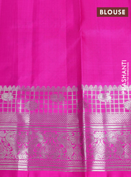 Venkatagiri silk saree purple and pink with silver zari woven buttas and silver zari woven border