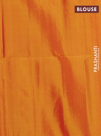 Kanchipuram soft silk saree pink and dual shade of yellow with allover silver zari weaves and silver zari woven border