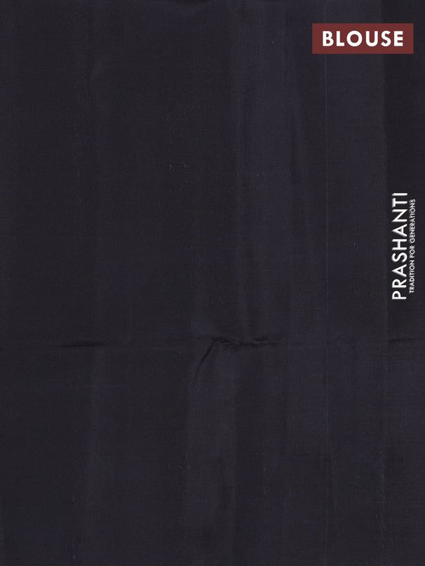 Kanchipuram soft silk saree rust shade and black with zari woven buttas and long zari woven border