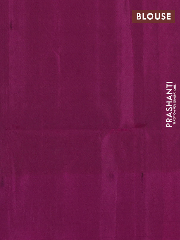 Kanchipuram soft silk saree grey and magenta pink with zari woven buttas and long zari woven border