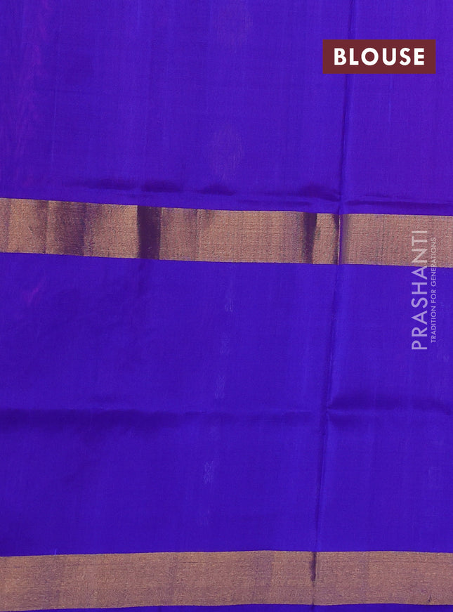 Pure uppada silk saree pink and blue with zari woven buttas and long zari woven butta border
