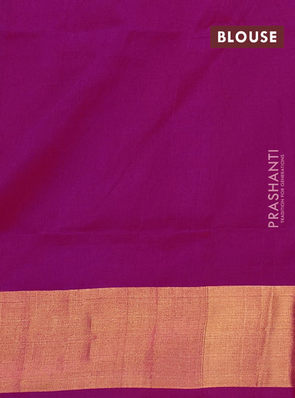 Pure uppada silk saree pink with silver & gold zari woven floral buttas and rich zari woven border