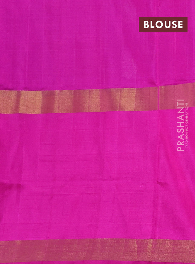 Pure uppada silk saree dual shade of purple and pink with silver zari woven buttas and long zari woven butta border