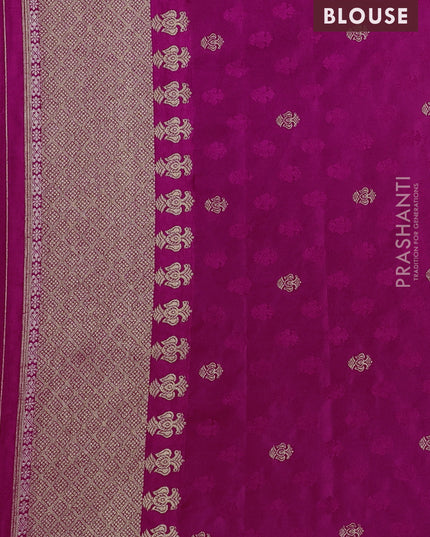 Semi kanchipuram partly saree pink with allover silver & zari weaves and rettapet zari woven border