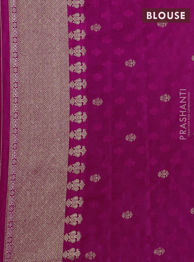 Semi kanchipuram partly saree pink with allover silver & zari weaves and rettapet zari woven border