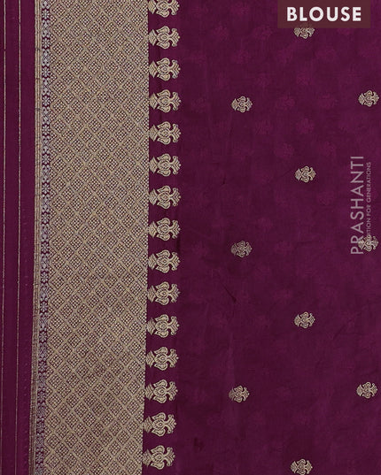 Semi kanchipuram partly saree wine shade with allover silver & zari weaves and rettapet zari woven border