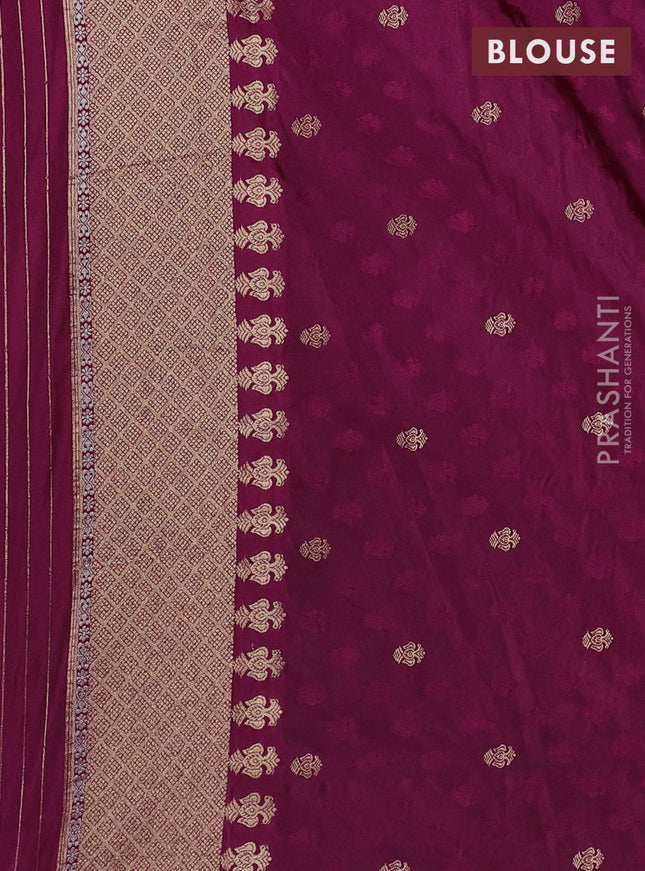 Semi kanchipuram partly saree purple shade with allover silver & zari weaves and rettapet zari woven border