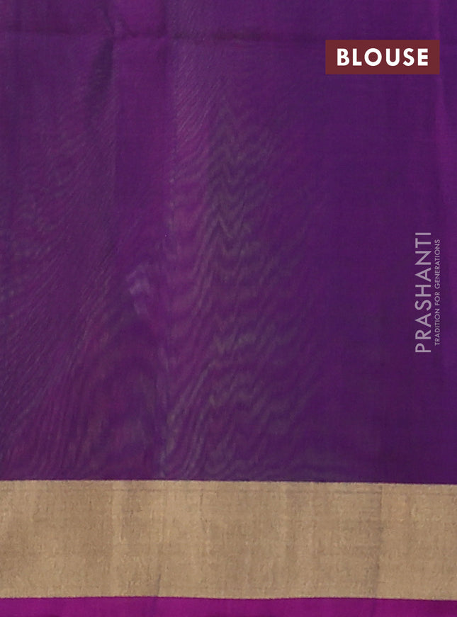 Kora silk cotton saree pista green and pink with silver & gold zari woven buttas and zari woven border