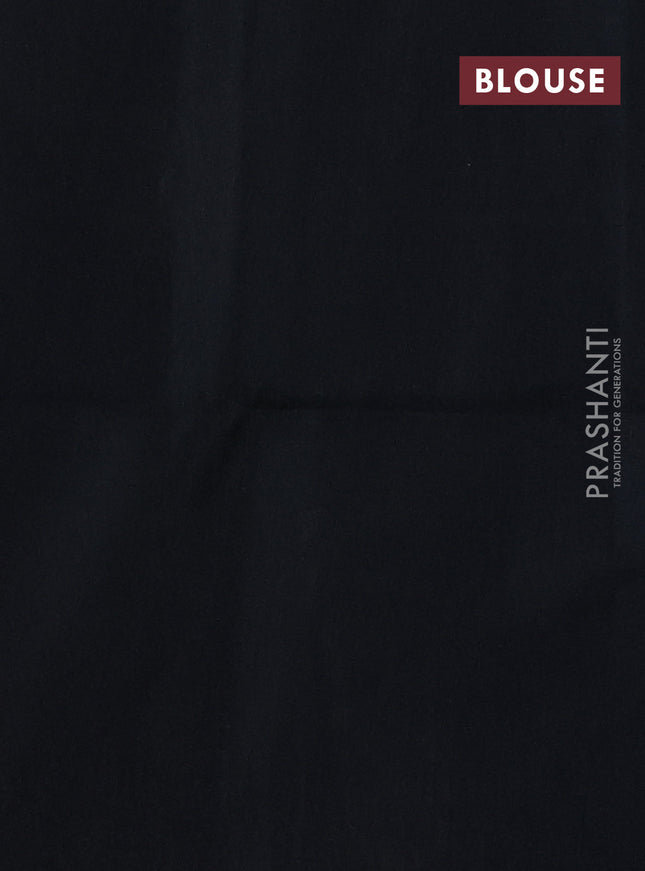 Kora silk cotton saree miltalic green and black with thread woven buttas and simple border