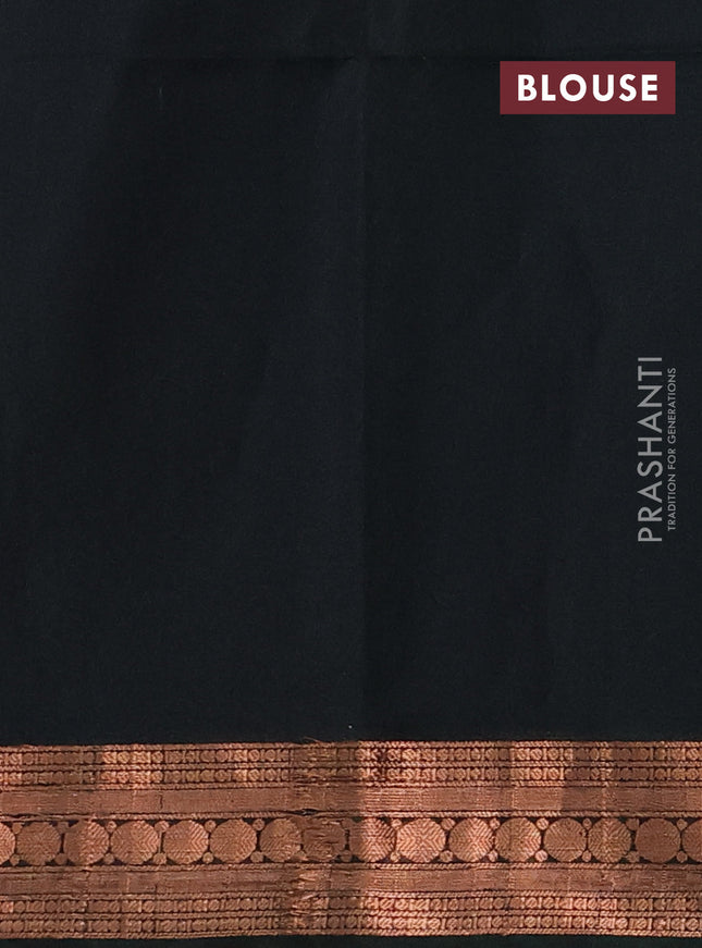 Kora silk cotton saree grey and bottle green with zari woven geometric buttas and zari woven border