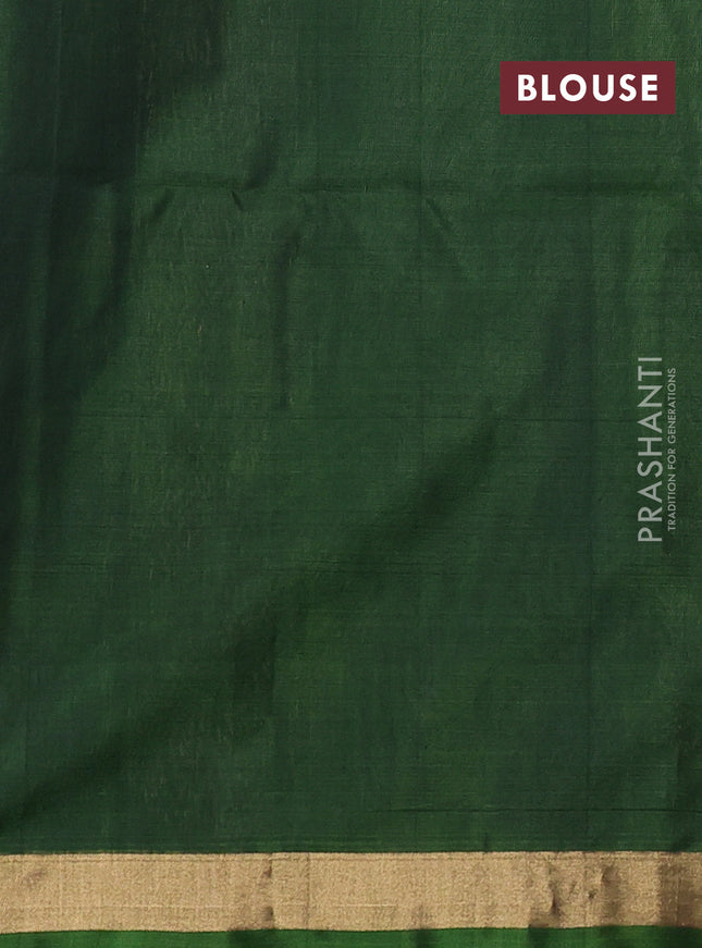 Kora silk cotton saree violet and green with thread woven buttas and zari woven border