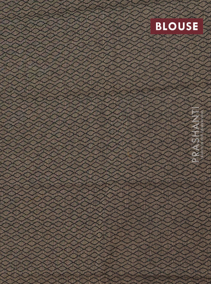 Chettinad cotton saree sandal and grey with thread woven buttas and thread woven border
