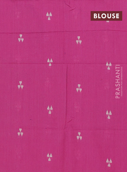 Chettinad cotton saree light green and pink with stripes pattern & annam thread woven buttas and simple border