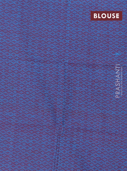 Chettinad cotton saree cs blue and bluish purple with plain body and temple design rettapet thread woven border