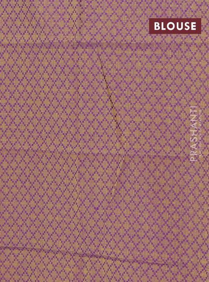 Chettinad cotton saree magenta pink and purple with plain body and rettapet zari woven border