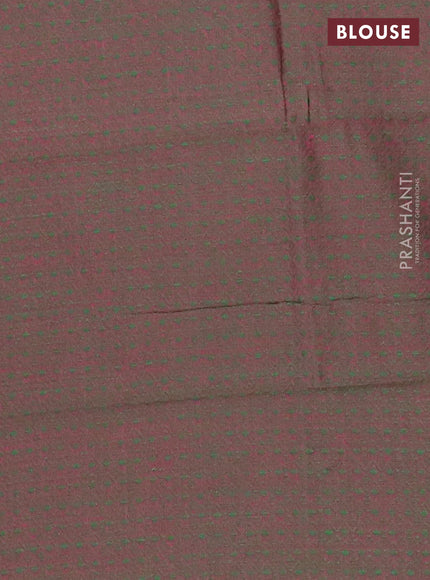 Chettinad cotton saree magenta pink and green with thread woven buttas and long zari woven border