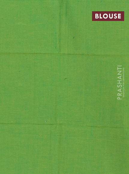 Chettinad cotton saree mustard yellow and green with allover small checked pattern and zari woven border