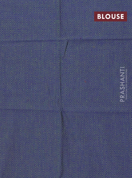 Chettinad cotton saree purple shade and green with allover small checked pattern and zari woven border